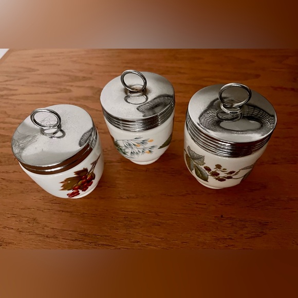 Vintage Royal Worcester Porcelain Egg Coddler Set of 3 - Picture 5 of 10